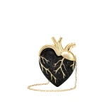 JW PEI Maren Artificial Crystal Heart Shaped Bag in Black Gold