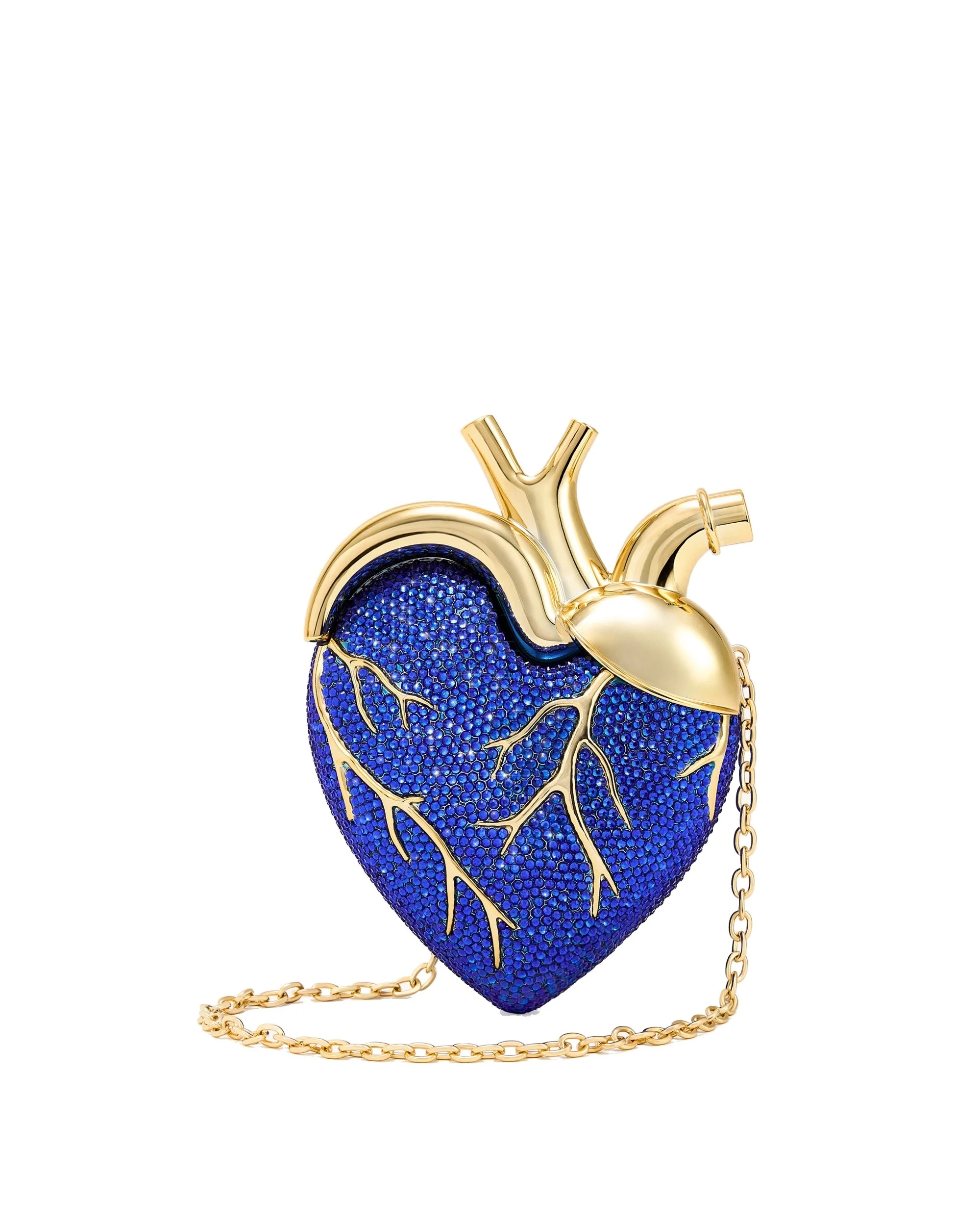 JW PEI Maren Artificial Crystal Heart Shaped Bag in Cobalt Blue | Shoulder & Crossbody Bags | Luxury Shoes JW PEI Maren Artificial Crystal Heart Shaped Bag in Cobalt Blue
