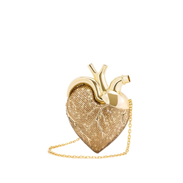 JW PEI Maren Artificial Crystal Heart Shaped Bag in Gold