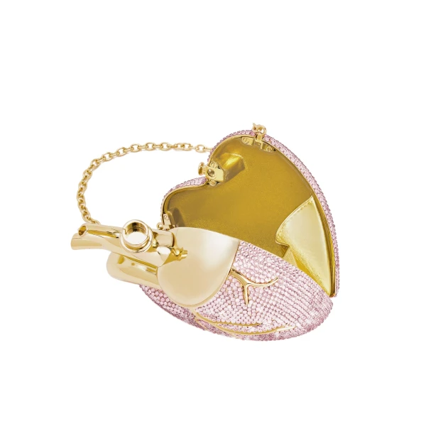 JW PEI Maren Artificial Crystal Heart Shaped Bag in Pink view six