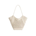 JW PEI Maribel Woven Panel Tote Bag in Ivory