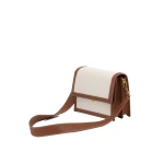 JW PEI Mini Flap Crossbody in Beige Canvas