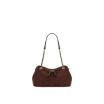 JW PEI Mireya Faux Suede Chain Shoulder Bag in Dark Brown