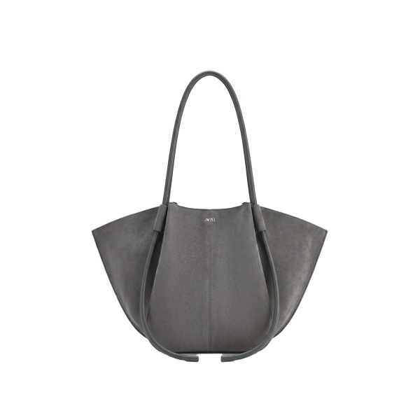 JW PEI Nala Faux Suede Wide Tote Bag in Dark Gray