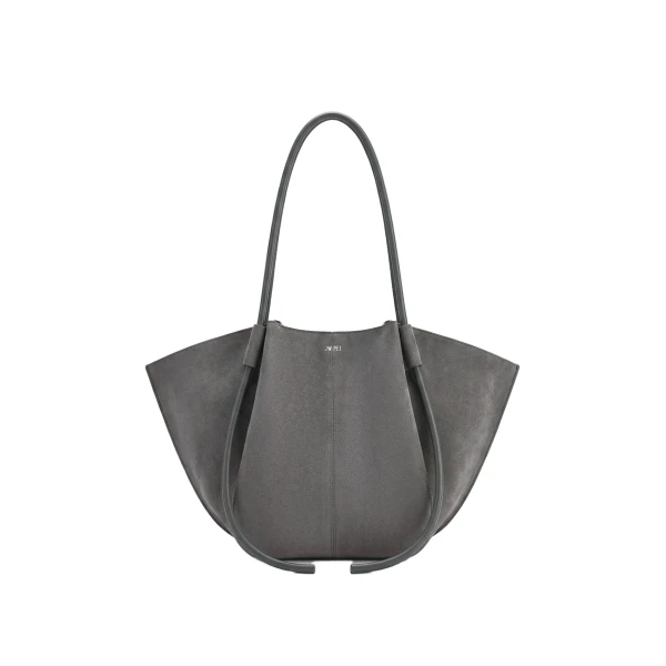 JW PEI Nala Faux Suede Wide Tote Bag in Dark Gray