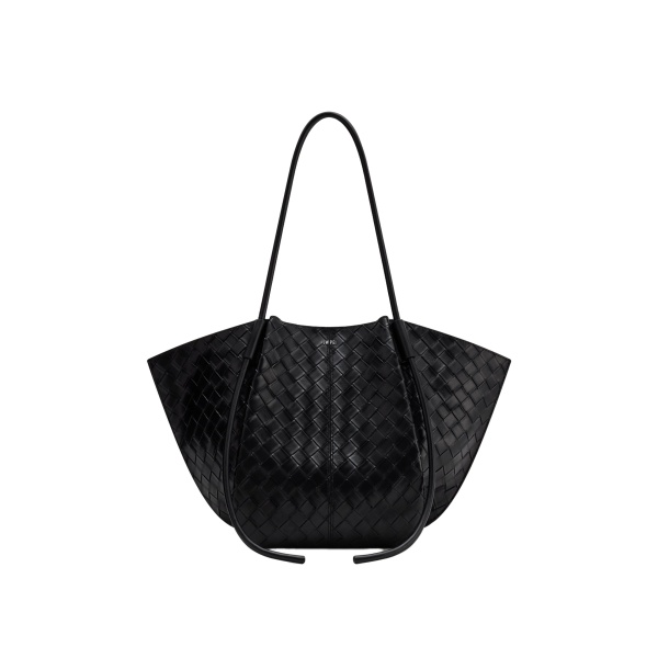 JW PEI Nala Wide Weave Texture Tote Bag in Black