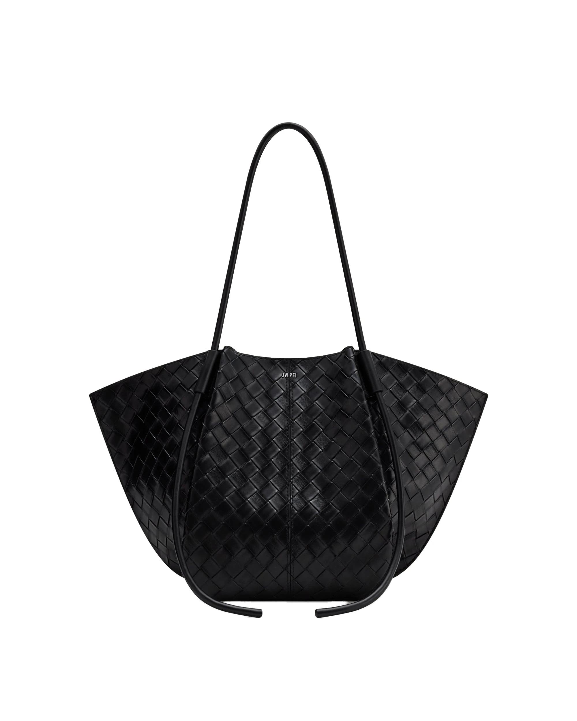 JW PEI Nala Wide Weave Texture Tote Bag in Black | Totes & Top-Handle Bags | Luxury Shoes JW PEI Nala Wide Weave Texture Tote Bag in Black