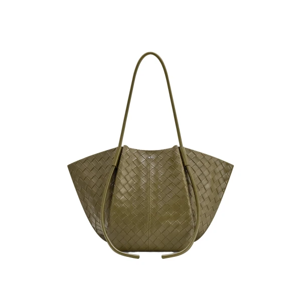 JW PEI Nala Wide Weave Texture Tote Bag in Olive Green