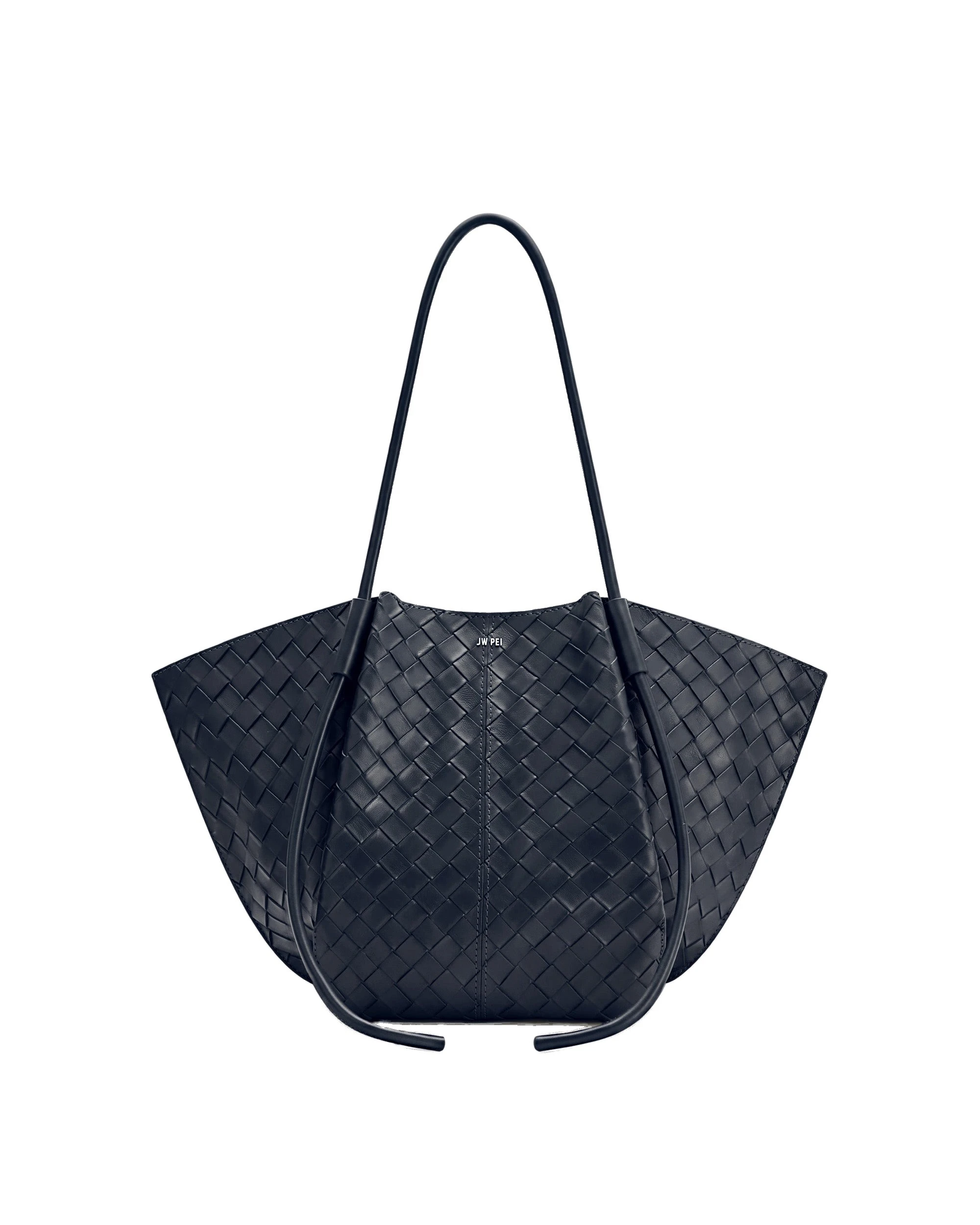 JW PEI Nala Woven Texture Wide Tote Bag in Navy Blue | Totes & Top-Handle Bags | Luxury Shoes JW PEI Nala Woven Texture Wide Tote Bag in Navy Blue