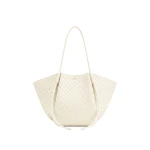 JW PEI Nala Woven Texture Wide Tote Bag in Off-White