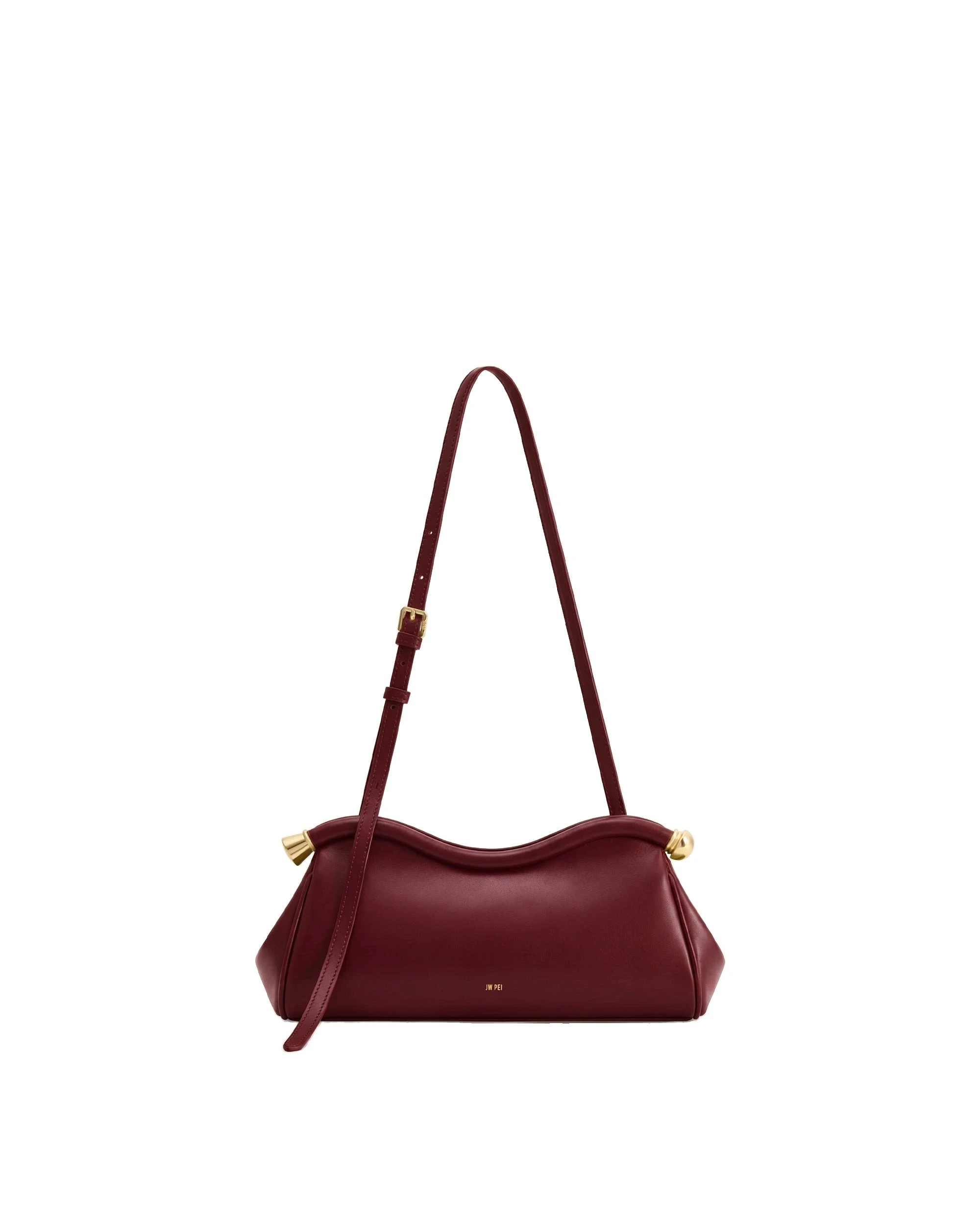 JW PEI Naomi Curved Shoulder Bag in Berry Red | Shoulder & Crossbody Bags | Luxury Shoes JW PEI Naomi Curved Shoulder Bag in Berry Red