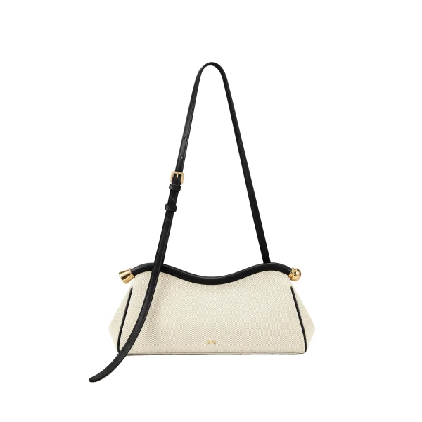 JW PEI Naomi Curved Shoulder Bag in Black Canvas