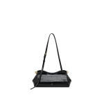 JW PEI Naomi Curved Shoulder Bag in Black Croc