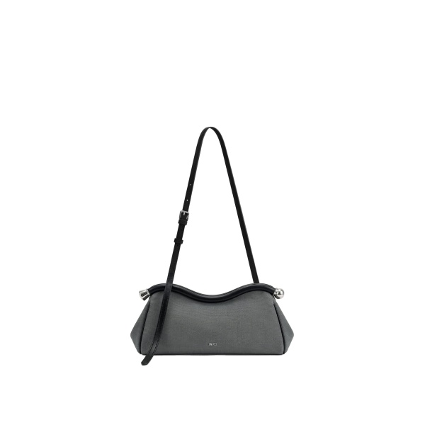 JW PEI Naomi Curved Shoulder Bag in Black Grey Canvas