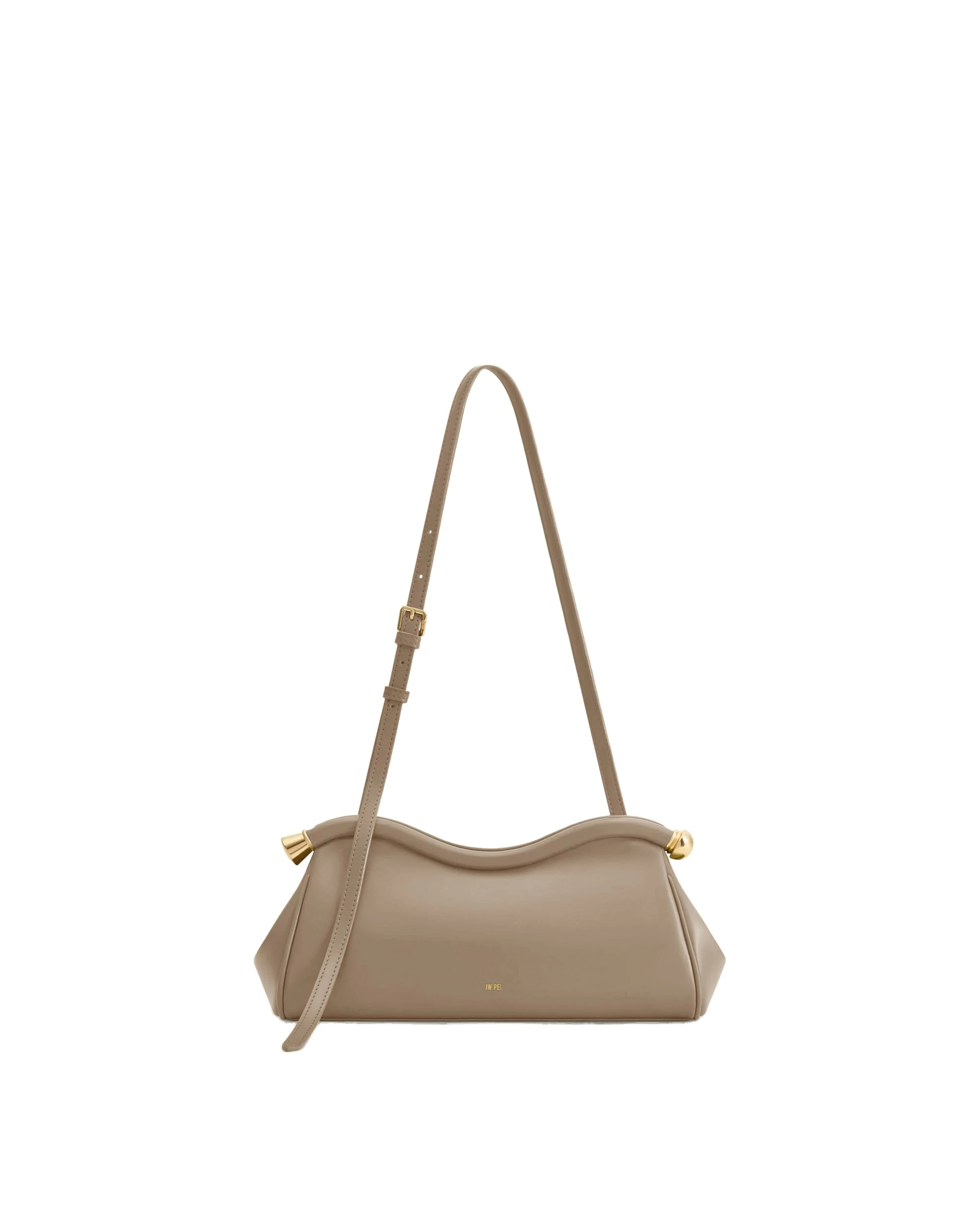 JW PEI Naomi Curved Shoulder Bag in Khaki | Shoulder & Crossbody Bags | Luxury Shoes JW PEI Naomi Curved Shoulder Bag in Khaki