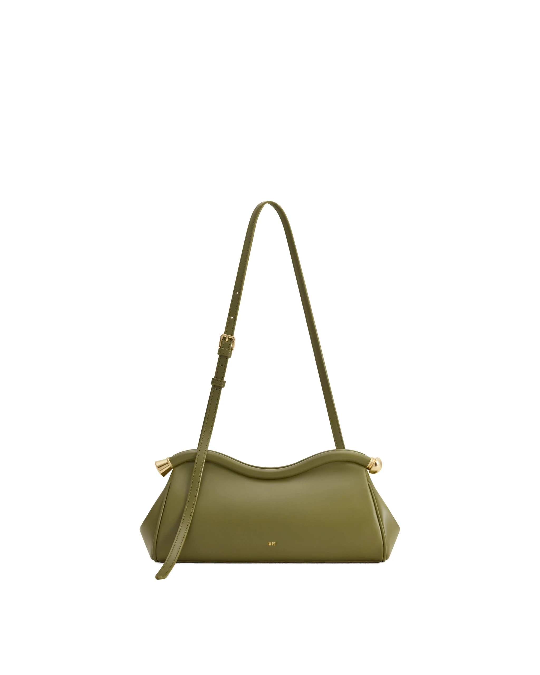 JW PEI Naomi Curved Shoulder Bag in Olive Green | Shoulder & Crossbody Bags | Luxury Shoes JW PEI Naomi Curved Shoulder Bag in Olive Green