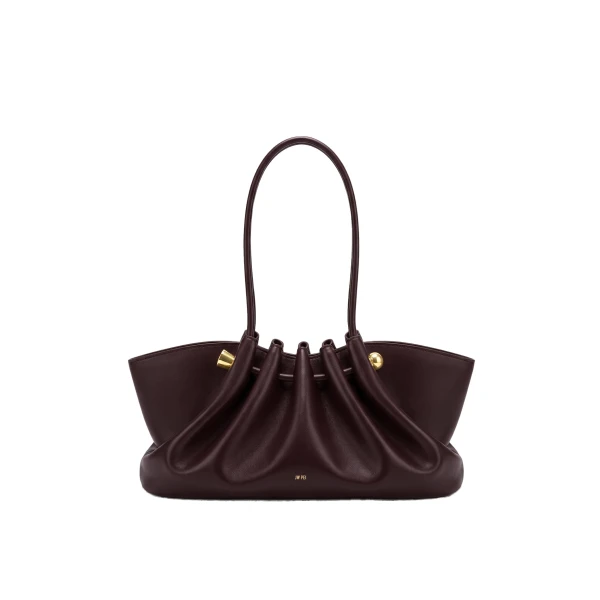 JW PEI Naomi Gathered Long Handle Shoulder Bag in Deep Burgundy