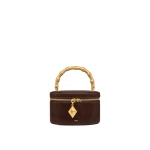 JW PEI Natalie Metal Geometric Pendant Handle Bag in Dark Brown