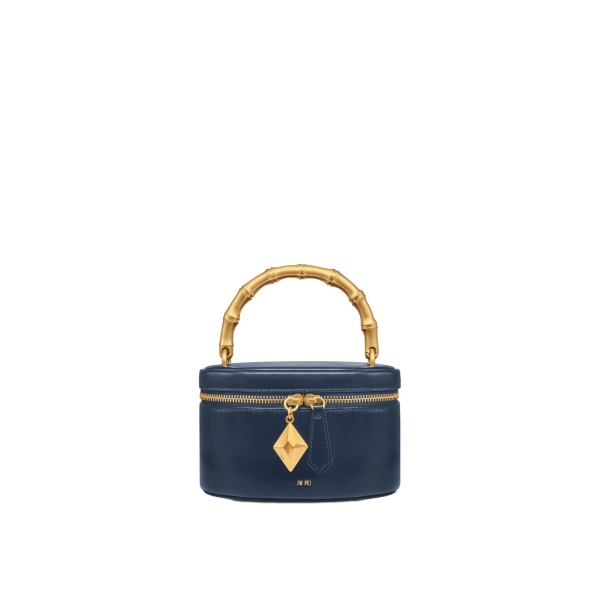 JW PEI Natalie Metal Geometric Pendant Handle Bag in Navy