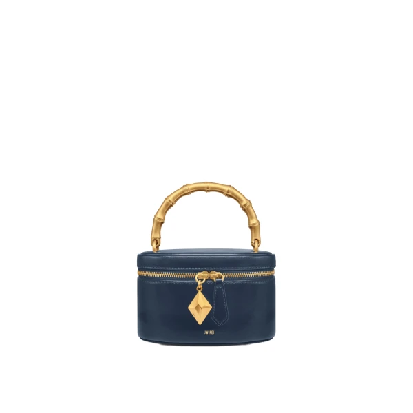 JW PEI Natalie Metal Geometric Pendant Handle Bag in Navy