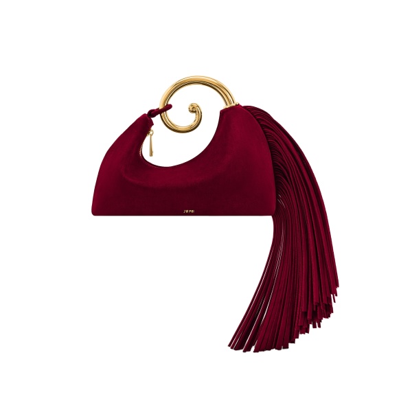 JW PEI Nell Fringe Hardware Top Handle Bag in Burgundy