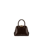 JW PEI Nerina Structured Top Handle Bag in Dark Brown Croc