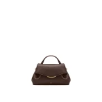 JW PEI Nerissa Curved Flap Top Handle Bag in Dark Brown