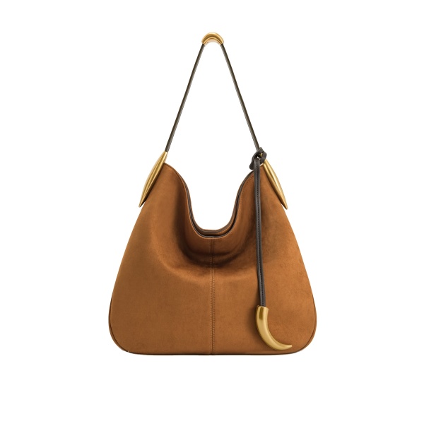 JW PEI Nina Metal Charm Hobo Bag in Brown