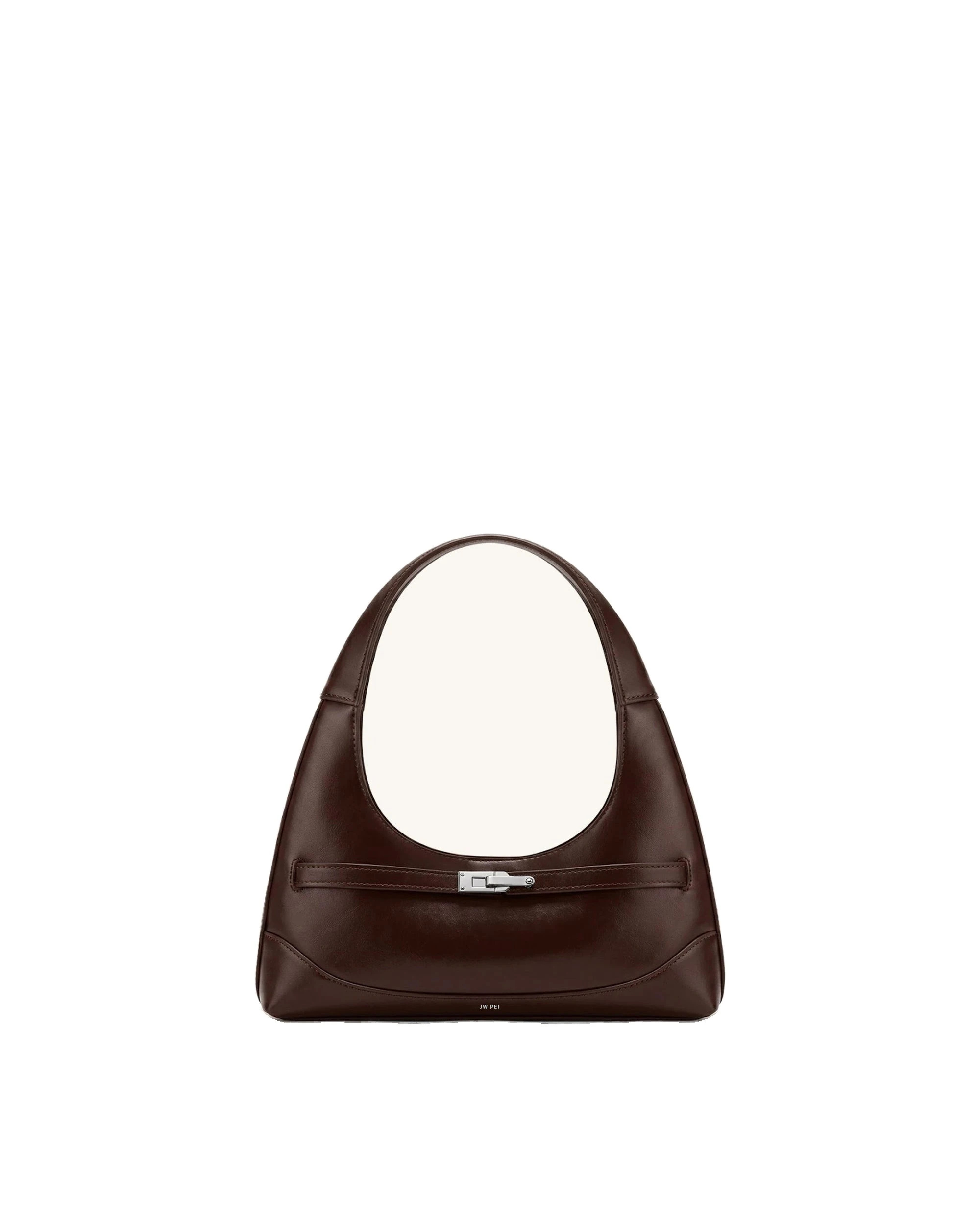 JW PEI Noelle Belted Shoulder Bag in Dark Brown | Shoulder & Crossbody Bags | Luxury Shoes JW PEI Noelle Belted Shoulder Bag in Dark Brown