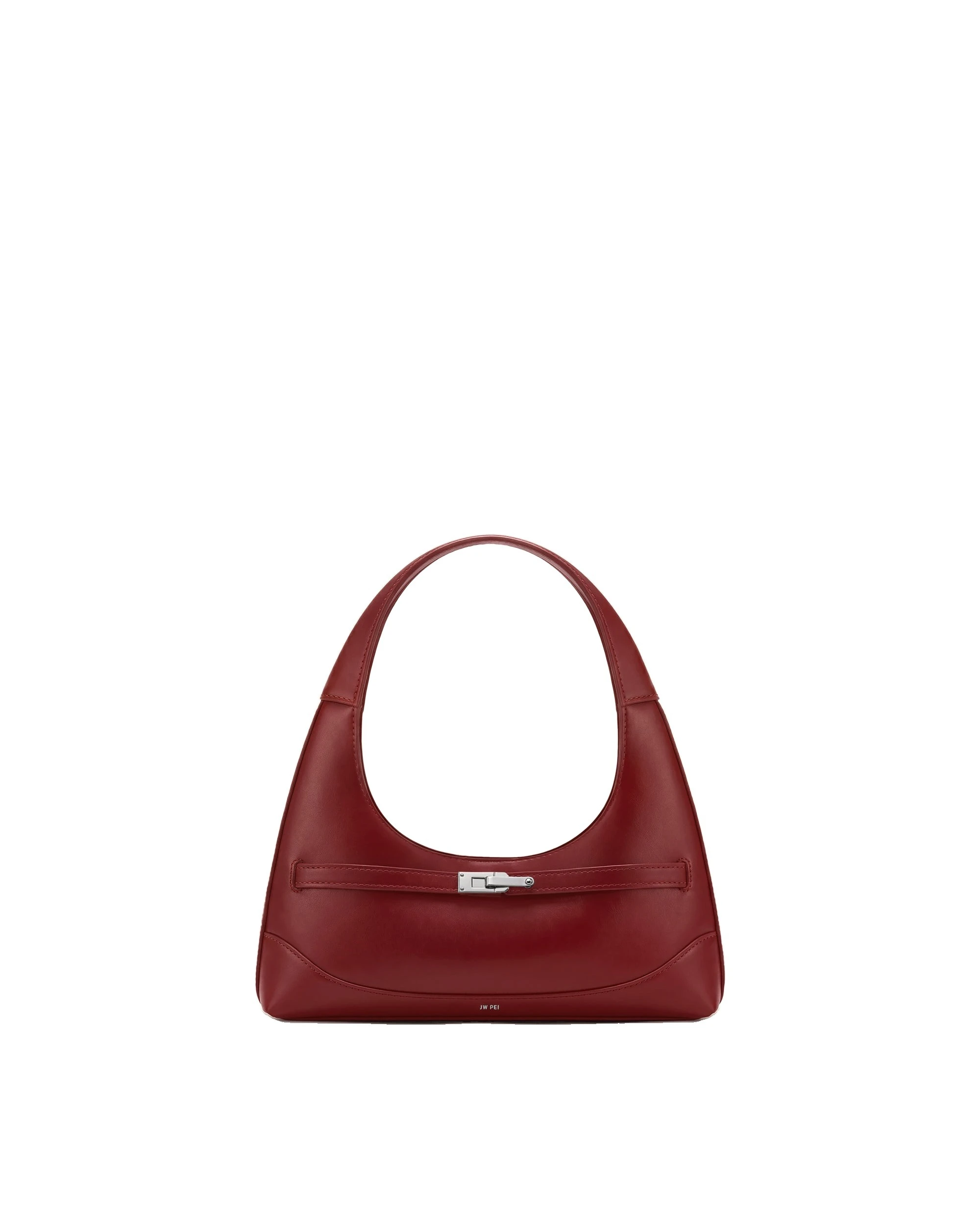 JW PEI Noelle Belted Shoulder Bag in Deep Burgundy | Shoulder & Crossbody Bags | Luxury Shoes JW PEI Noelle Belted Shoulder Bag in Deep Burgundy