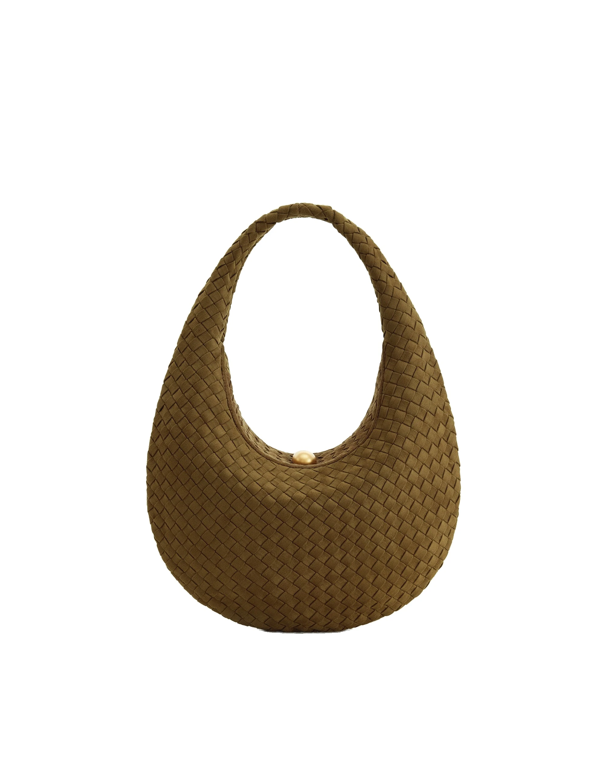 JW PEI Nola Faux Suede Woven Hobo Shoulder Bag in Olive Green | Shoulder & Crossbody Bags | Luxury Shoes JW PEI Nola Faux Suede Woven Hobo Shoulder Bag in Olive Green