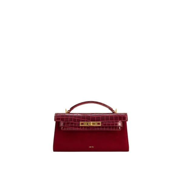 JW PEI Noor Faux Suede Top Handle Bag in Red