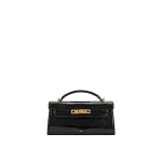 JW PEI Noor Top Handle Bag in Black Croc