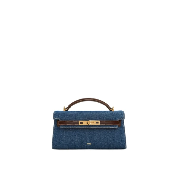JW PEI Noor Top Handle Bag in Blue Denim