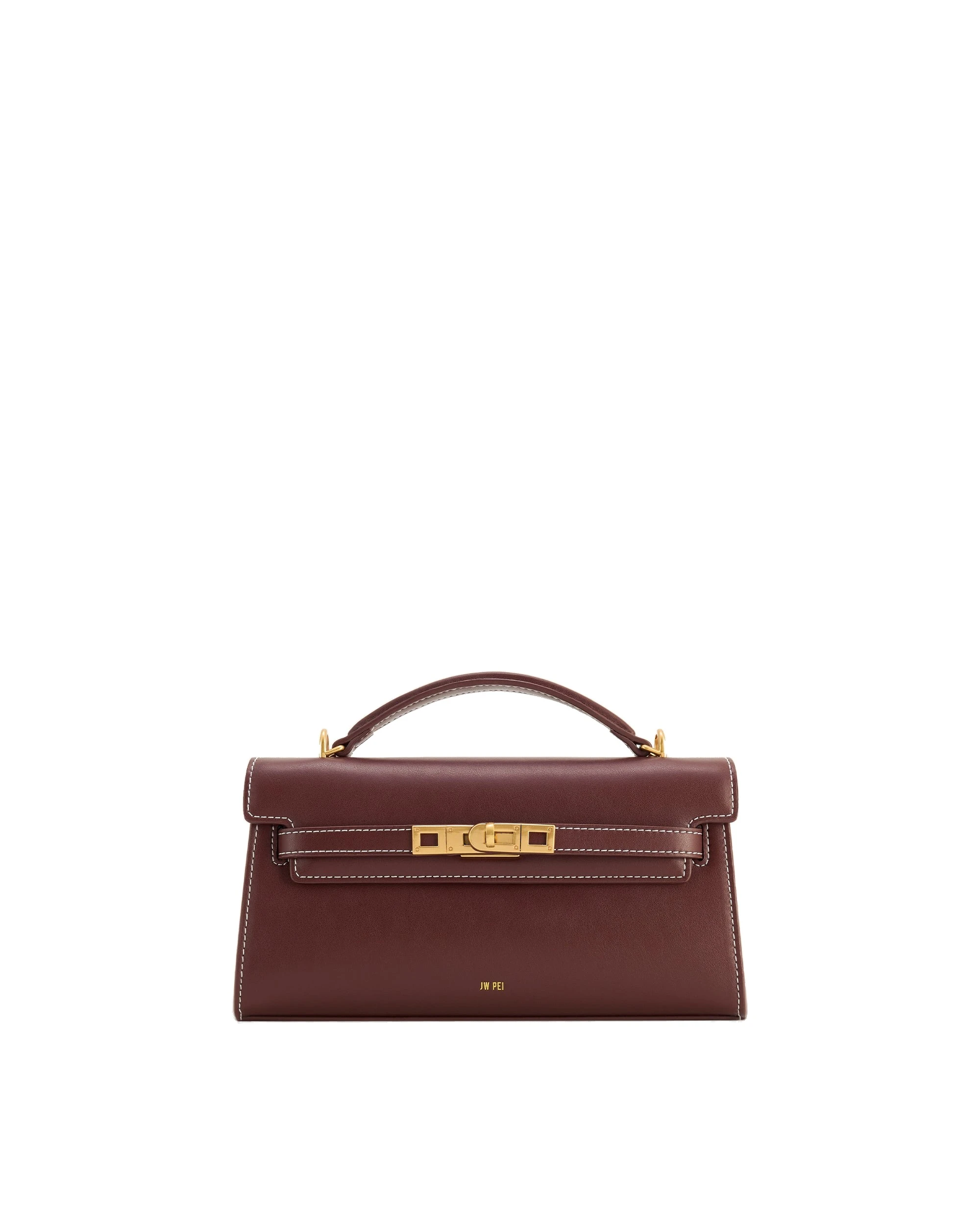 JW PEI Noor Top Handle Bag in Reddish Brown | Totes & Top-Handle Bags | Luxury Shoes JW PEI Noor Top Handle Bag in Reddish Brown