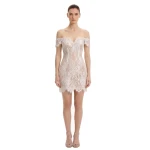 JW PEI Off Shoulder Lace Mini Dress