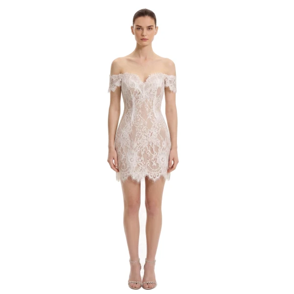 JW PEI Off Shoulder Lace Mini Dress