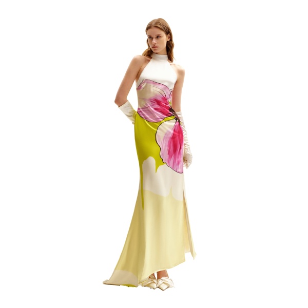 JW PEI Olivia Floral Halter Gown