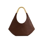 JW PEI Olivia Hand-Woven Metal Handle Hobo Bag in Brown