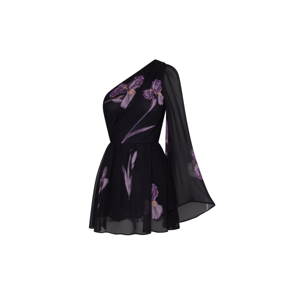 JW PEI One Shoulder Floral Mesh Dress