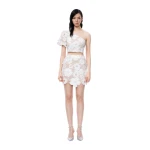 JW PEI Ophelia One-shoulder Embroidered Lace Dress Suit