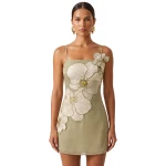 JW PEI Orchid Appliqué Mini Dress