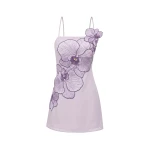 JW PEI Orchid Appliqué Mini Dress