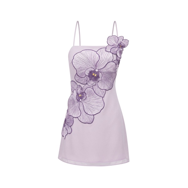 JW PEI Orchid Appliqué Mini Dress