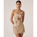 JW PEI Orchid Appliqué Mini Dress