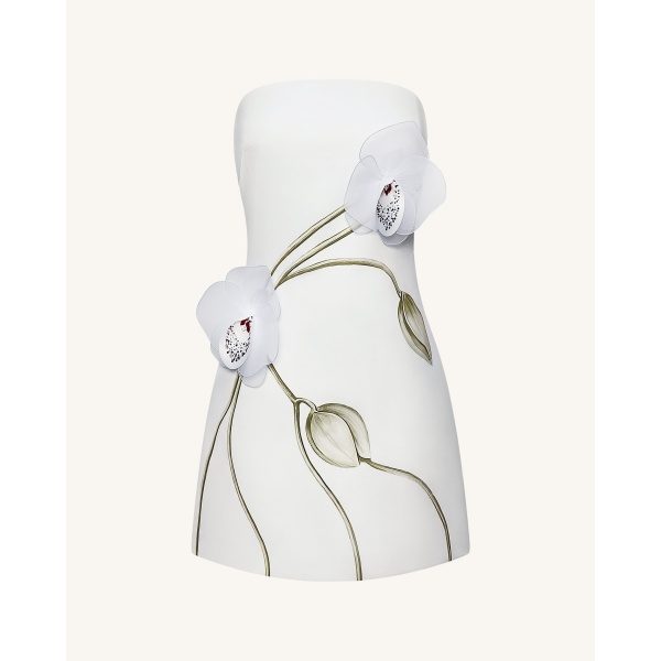 JW PEI Orchid Appliqué Strapless Dress