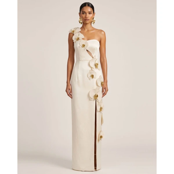 JW PEI Orchid Embellished Cutout Slit Maxi Dress