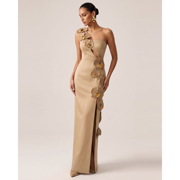 JW PEI Orchid Embellished Cutout Slit Maxi Dress