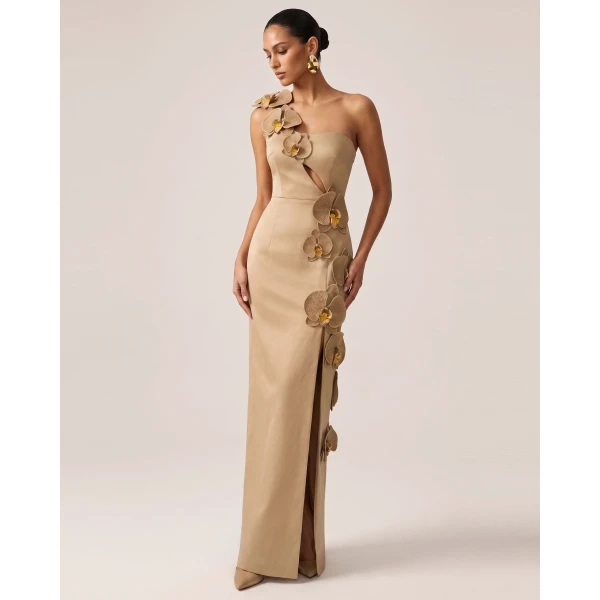 JW PEI Orchid Embellished Cutout Slit Maxi Dress