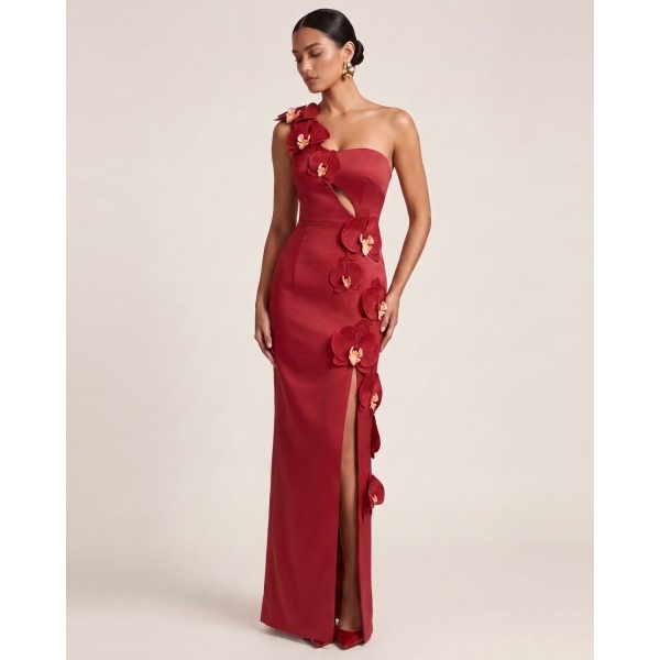 JW PEI Orchid Embellished Cutout Slit Maxi Dress